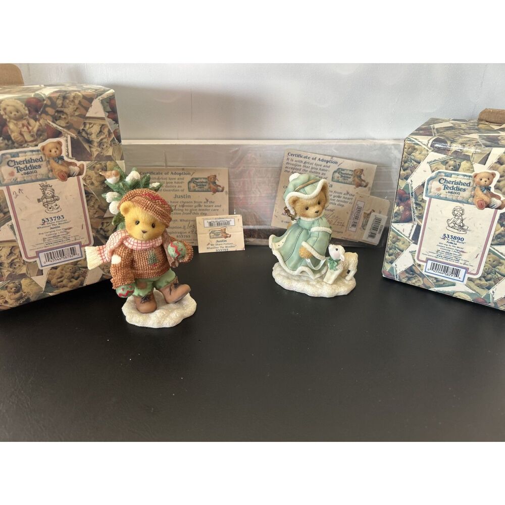 Cherished Teddies Lot #533793 #533890 Justin and Felicia